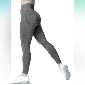 Charcoal Gray Women's High Waist Workout Gym Seamless Leggings Yoga Pants XS